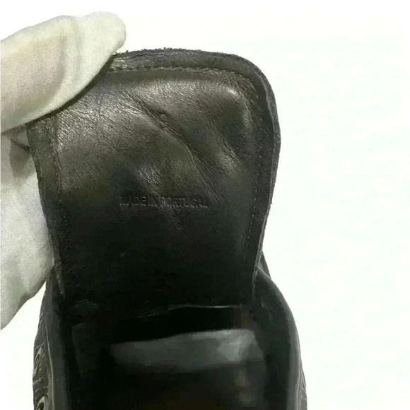 Lanvin Mens Sneakers DBB1 Black Patent  And Épi Leather Cap Toe Low Top Size 9 - Picture 12 of 16